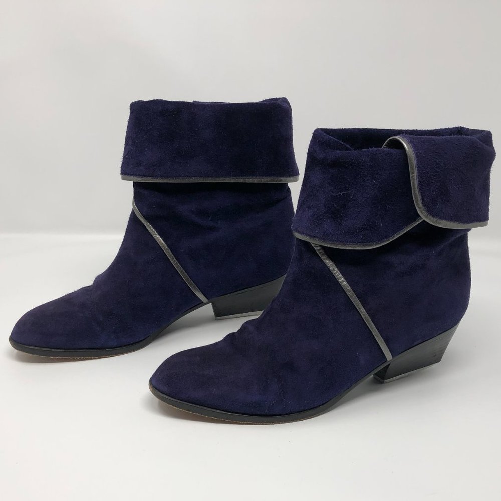 Vintage Christian Dior Purple Suede Ankle Boot 5.5 - Picture 2 of 7
